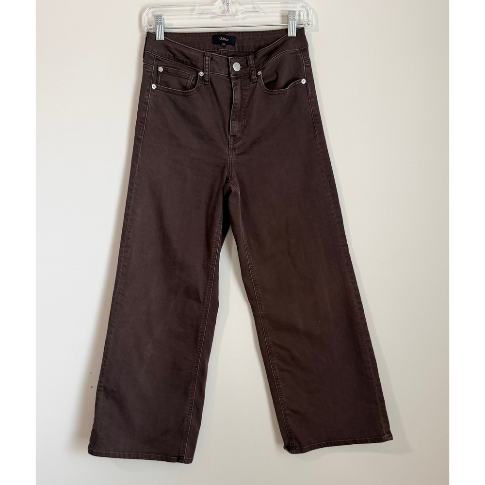 Quince Bella Stretch Wide Leg Jeans Womens 27 Coffee Brown High Rise Denim